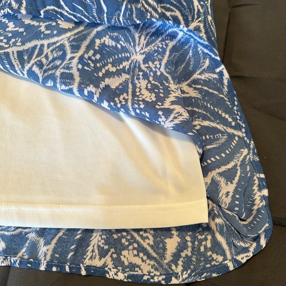 North Shore Blue and White A-line Leaf Print Dress - Picture 6 of 9